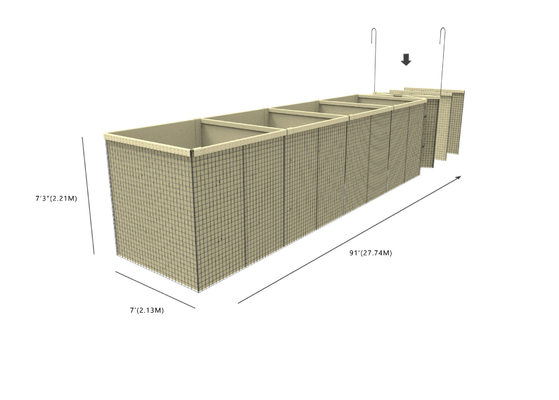 ISO CE Anti Corrosion Military Sand Wall Hesco Barrier متانة عالية