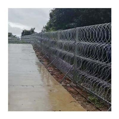 سياج أمني مضاد للتسلق مع BTO-22 Concertina Razor Barbed Wire