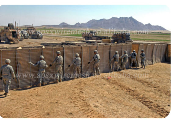 حواجز هيسكو قابلة للطي 4 مم ، جدار حماية الحواف العسكرية ، ميل 10 سياج