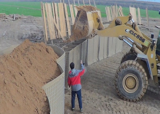 2x1x1 شبكة غابيون عالية الأمن الحواجز العسكرية قابلة للطي جدران الحاويات للحفر