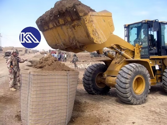 الصندوق المتطاطي للشبكة الغابيونية المقاومة للانفجار الحاجز الدفاعي الحائط الدفاعي