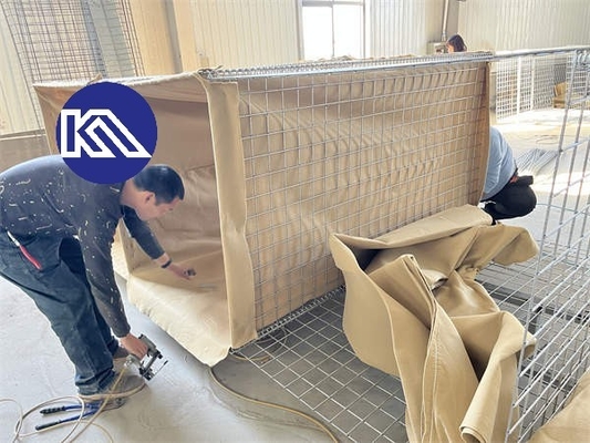 الصندوق المتطاطي للشبكة الغابيونية المقاومة للانفجار الحاجز الدفاعي الحائط الدفاعي