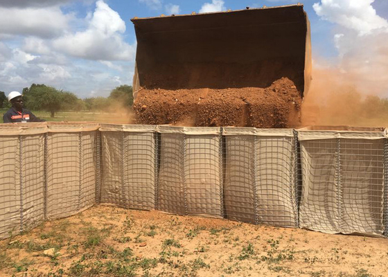 نظام حواجز Hesco Bastion العسكرية المغلفة بالزنك الثقيل حاجز Hesco الدفاعي