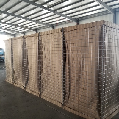 Mil 3 4mm 75cmx75cm Hesco Baskets Military Sand Barrier ISO شهادة