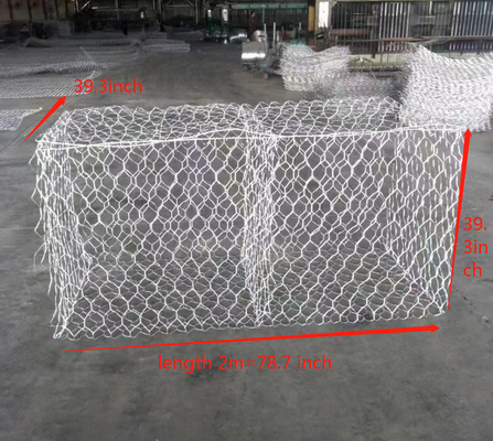 معيار 1x1x2m 3.05mm 80x100mm سلة أسلاك التراب لمشروع موقع البناء