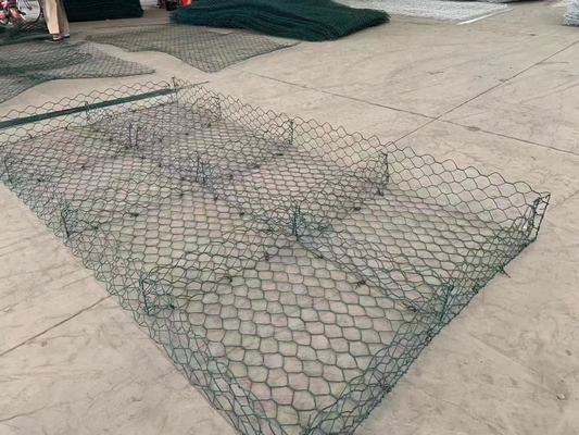 6X2X0.3M المجلفن سداسية شبكة سلكية التراب فراش لبناء جدار النهر