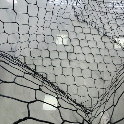 PVC 2.7mm شبكة التراب سداسية للحصول على صندوق التراب المملوء بالحجر