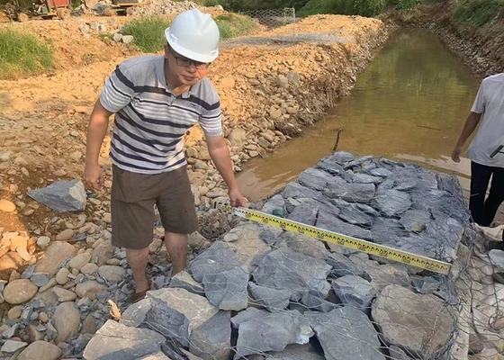 الصندوق الرقائقي المعدني 2x1x1m غابيون 80x100mm مستطيل