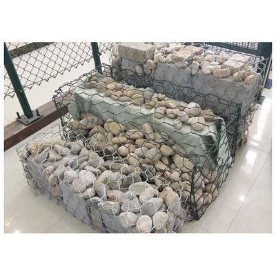 صندوق جابيون مطلي بالجلفان / سلة شبكية سداسية مجدولة مزدوجة للجدران الاستنادية والحماية الساحلية