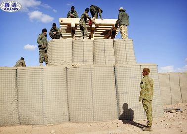 الجدار الحديدي Hesco الرمل البني الجدار ، سلال التراب الاحتفاظ الجدار