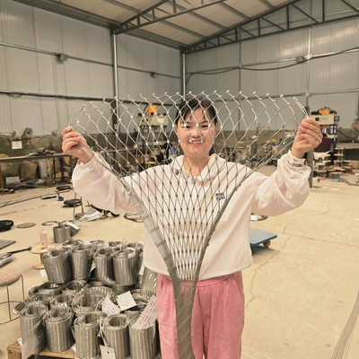 شبكة حبل سلكي من الفولاذ المقاوم للصدأ لسياج الحيوانات، درابزين مرن، لشبكة تسلق النباتات / شبكة كابل