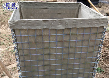 SX9 الرمال Fileld HESCO الحواجز الدفاعية / جيوتكستايل مبطنة الحواجز العسكرية التراب