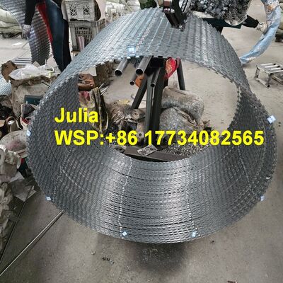 شبكة شفرات حلاقة متينة بقطر خارجي 500 ملم BTO-16، سلك شائك بشفرات حلاقة 102 حلقة، سياج مجتمعي سكني مضاد للتآكل