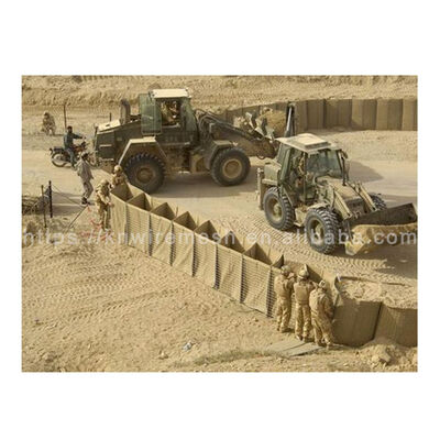 شبكة أسلاك حديدية معدنية ثقيلة ملء الرمال ميل10 الحاجز الدفاعي الحائط HESCO الحواجز العسكرية