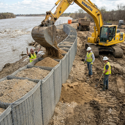 Heavy-Duty Military Galvanized Sand Filled Barrier Wall for Flood & Security