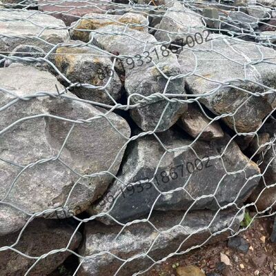 سعر الجملة لحماية المنحدرات 2x1x1 متر من البي في سي المنسوج سداسي الشكل جابيون 80x100 مم صندوق جابيون مجلفن متين من الجلفان
