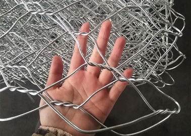 انخفض الساخنة المغلفنة شبكة أسلاك الاحتفاظ الجدار / أقفاص التلة حجر