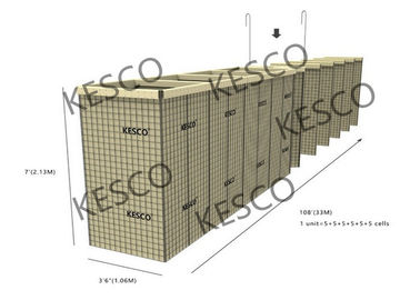 ميل 12 Hesco الحواجز للسيطرة على الفيضانات والحصون العسكرية