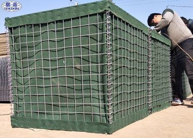 Galvanzied حواجز رمل مملوءة Hesco Bastion Defense جدار الحواجز
