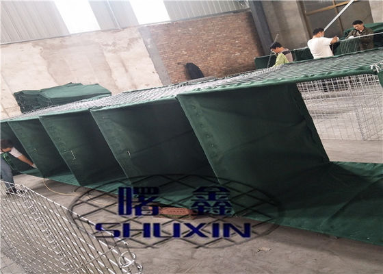 صندوق التراب المجلفن المملوء بالرمل Hesco Barrier Wall Mil 7