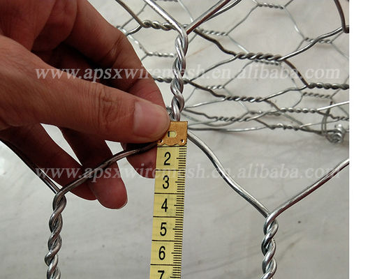 الحجر الثقيل 2.2 مم صندوق التراب الاحتفاظ بالجدار المجلفن أو نسج سداسي بولي كلوريد الفينيل