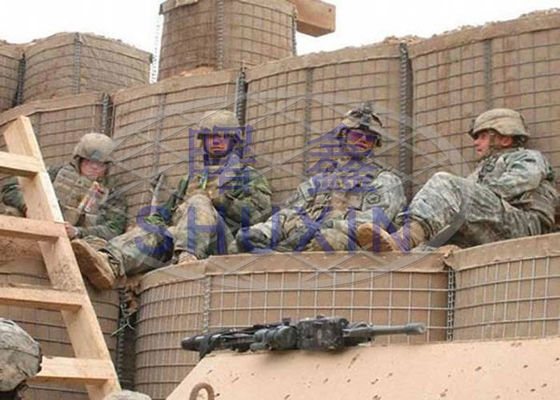 حاجز عسكري ثقيل مجلفن شبكة أسلاك حديدية تعبئة رمل Mil10