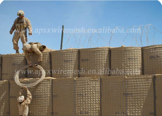 ملحومة العسكرية Mil 7 الحاجز الدفاعي للجيش Hesco Wall للحماية من الفيضانات
