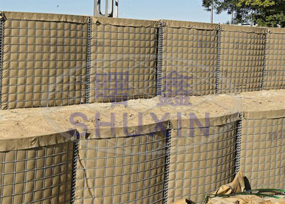 اللحام العميق المجلفن Hesco Bastion Barrier Mil5 Perimeter Security Wall Shooting Range